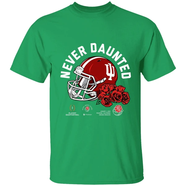 Never Daunted Indiana Hoosiers 2026 Rose Bowl Game Helmet Shirt - Image 2