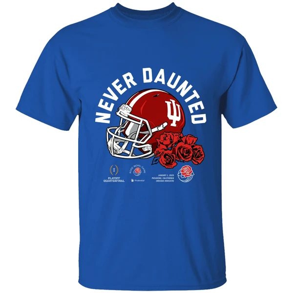 Never Daunted Indiana Hoosiers 2026 Rose Bowl Game Helmet Shirt - Image 8