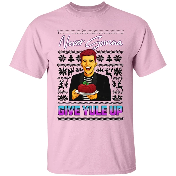 Never Gonna Give Yule Up Rick Astley Ugly Christmas Shirt - Image 2
