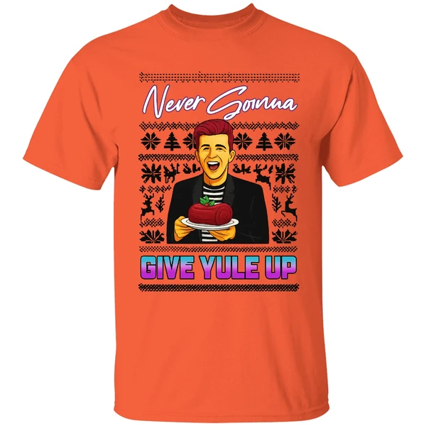 Never Gonna Give Yule Up Rick Astley Ugly Christmas Shirt - Image 5