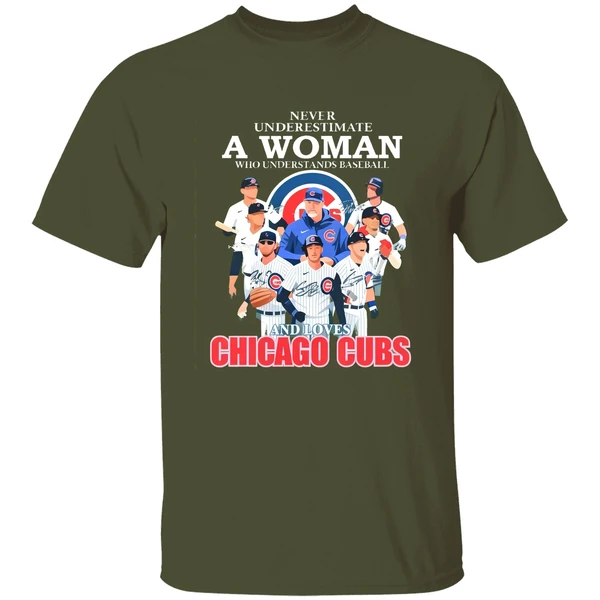 Never Underestimate A Woman Who Understands Baseball And Loves Chicago Cubs 2023 Shirt - Image 3