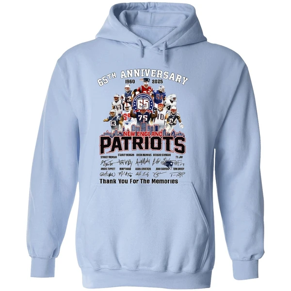 New England Patriots 65th Anniversary 1960 2025 Thank You For The Memories Hoodie - Image 4