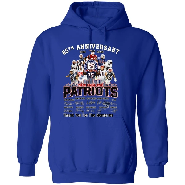 New England Patriots 65th Anniversary 1960 2025 Thank You For The Memories Hoodie - Image 7