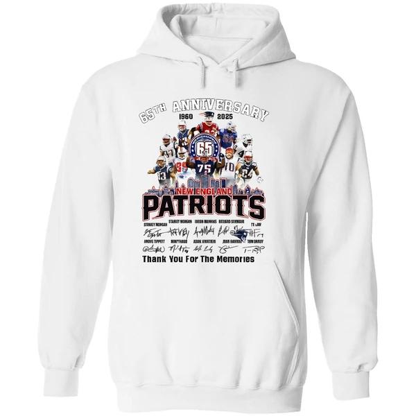 New England Patriots 65th Anniversary 1960 2025 Thank You For The Memories Hoodie - Image 8