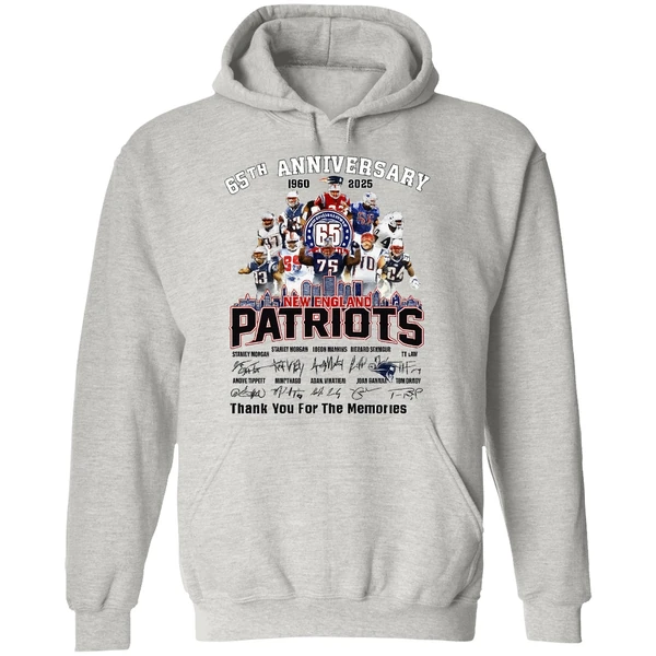New England Patriots 65th Anniversary 1960 2025 Thank You For The Memories Hoodie - Image 9