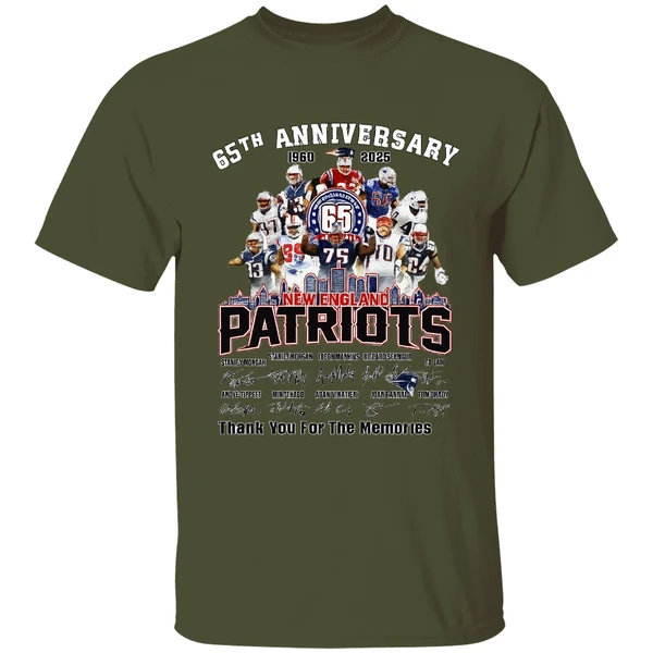 New England Patriots 65th Anniversary 1960 2025 Thank You For The Memories Shirt - Image 3