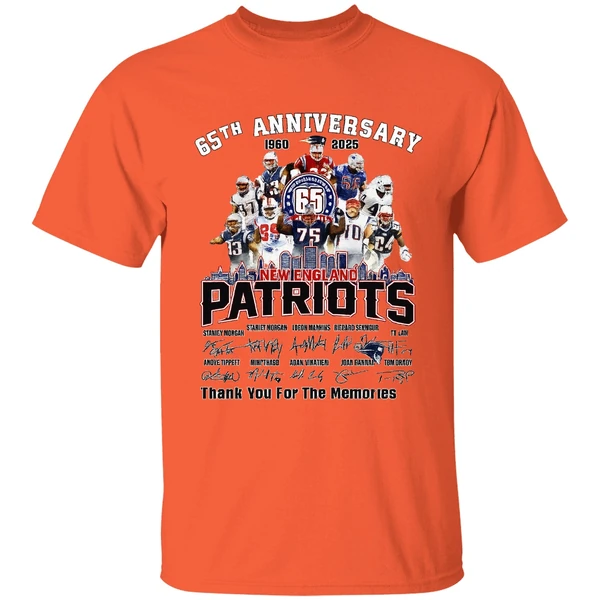 New England Patriots 65th Anniversary 1960 2025 Thank You For The Memories Shirt - Image 5