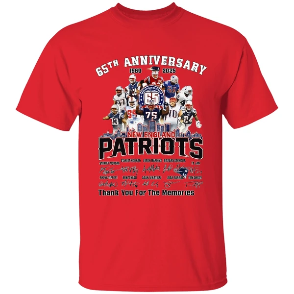New England Patriots 65th Anniversary 1960 2025 Thank You For The Memories Shirt - Image 6