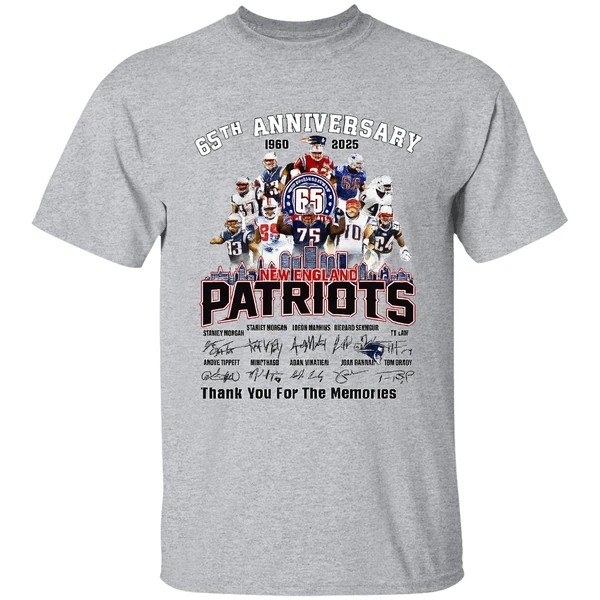 New England Patriots 65th Anniversary 1960 2025 Thank You For The Memories Shirt