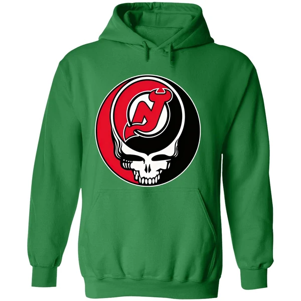 New Jersey Devils Grateful Dead Steal Your Face Hockey Nhl Hoodie - Image 2