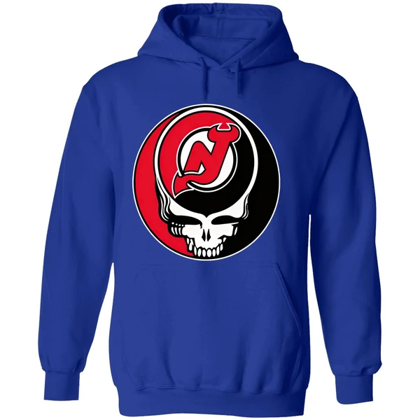 New Jersey Devils Grateful Dead Steal Your Face Hockey Nhl Hoodie - Image 7