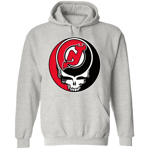 New Jersey Devils Grateful Dead Steal Your Face Hockey Nhl Hoodie - Image 9