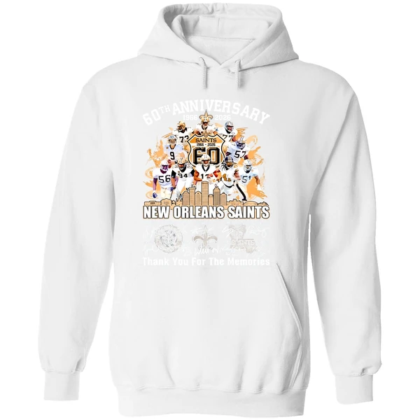 New Orleans Saints 60th Anniversary 1966 2026 Thank You For The Memories Hoodie - Image 8