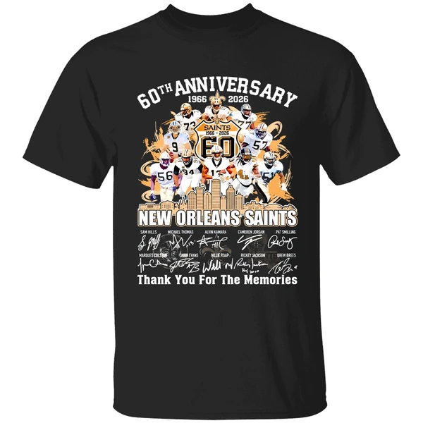 New Orleans Saints 60th Anniversary 1966 2026 Thank You For The Memories Shirt