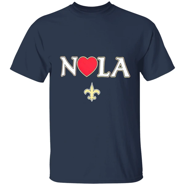 new orleans saints heart nola shirt navy