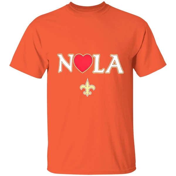 new orleans saints heart nola shirt orange