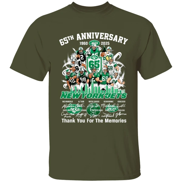 New York Jets Thank You For The Memories 65th Anniversary 1960 2025 Shirt - Image 3
