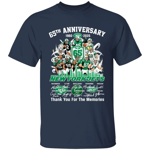 New York Jets Thank You For The Memories 65th Anniversary 1960 2025 Shirt - Image 4