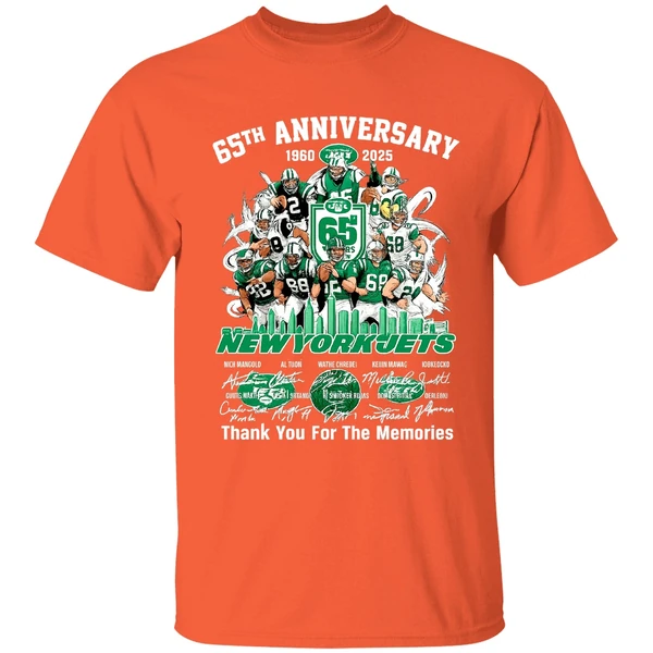 New York Jets Thank You For The Memories 65th Anniversary 1960 2025 Shirt - Image 5