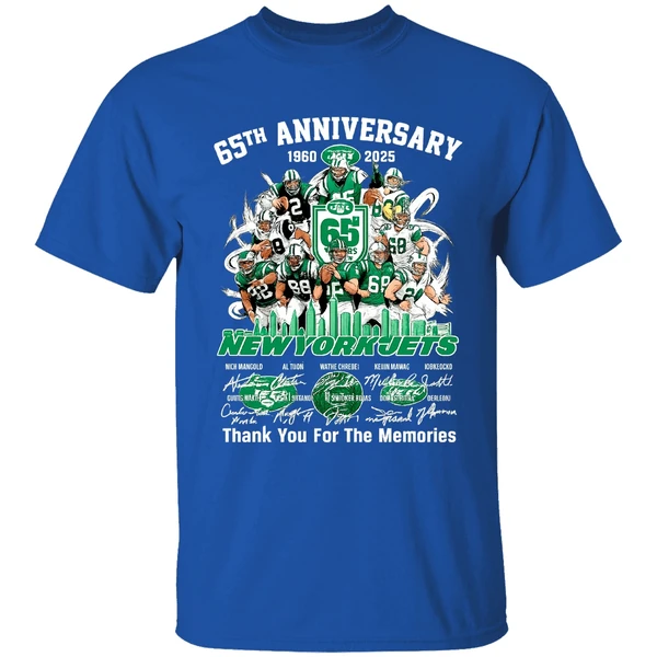 New York Jets Thank You For The Memories 65th Anniversary 1960 2025 Shirt - Image 7