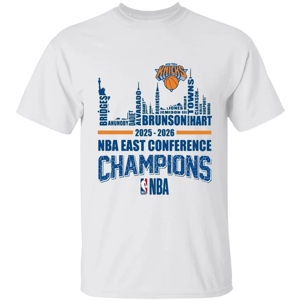 New York Knicks Nba Eastern Conference Champions Player Names City Skyline Shirt