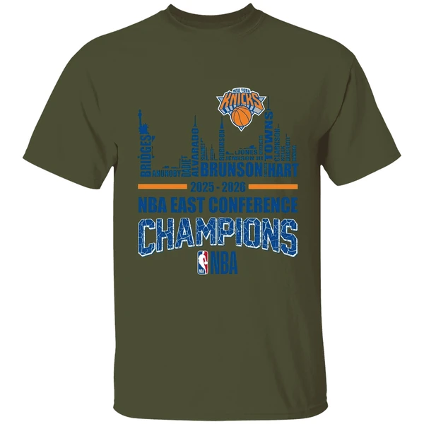 New York Knicks Nba Eastern Conference Champions Player Names City Skyline Shirt - Image 9
