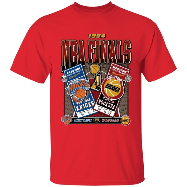 New York Knicks Vs Houston Rockets 1994 Nba Finals Dueling Shirt - Image 7