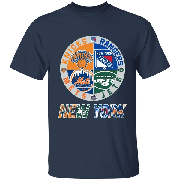 New York Mets Knicks Rangers Jets Sport Teams Shirt - Image 5