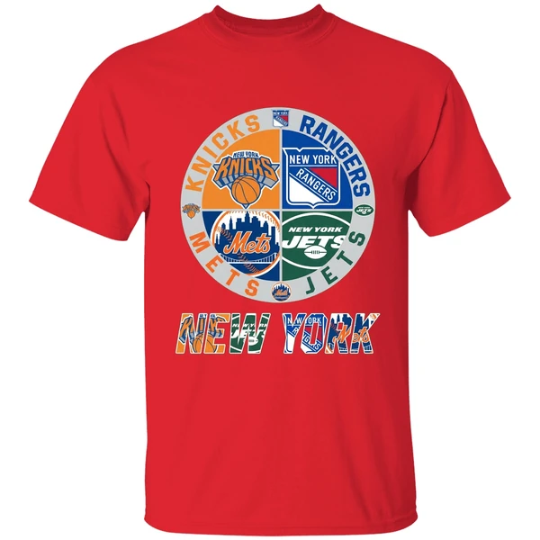 New York Mets Knicks Rangers Jets Sport Teams Shirt - Image 7