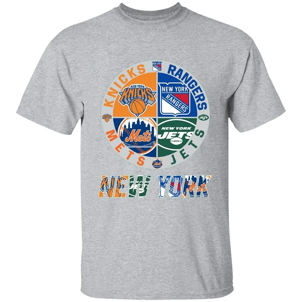 New York Mets Knicks Rangers Jets Sport Teams Shirt - Image 9