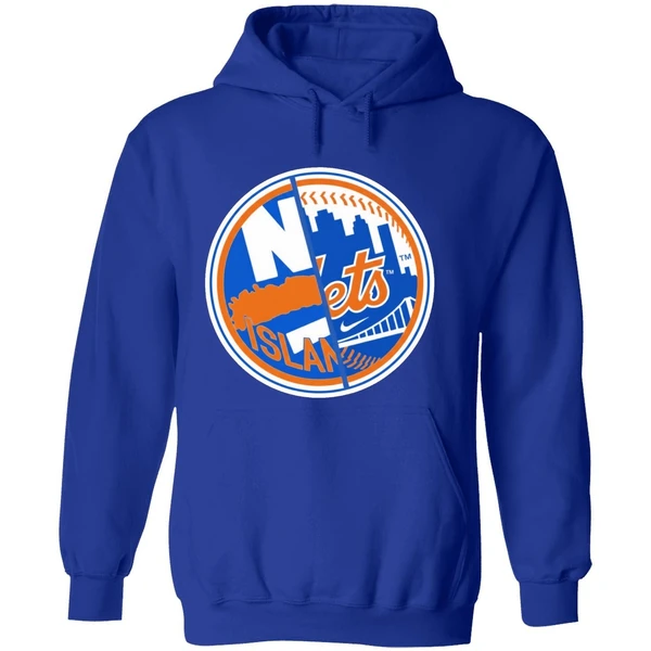 New York Mets New York Islanders Mashup Logo Hoodie - Image 7