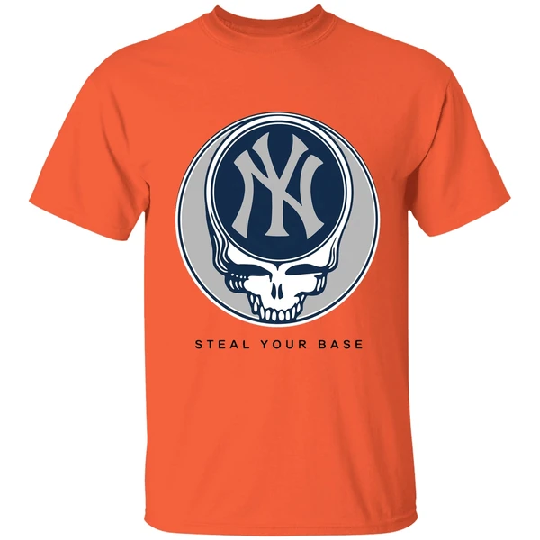 new york yankees grateful dead steal your base shirt orange