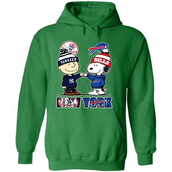 New York Yankees New York Rangers Snoopy Hoodie - Image 2
