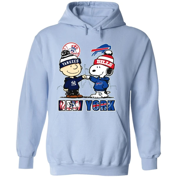 New York Yankees New York Rangers Snoopy Hoodie - Image 4