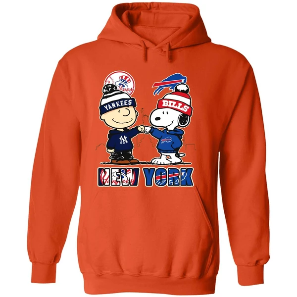 New York Yankees New York Rangers Snoopy Hoodie - Image 6