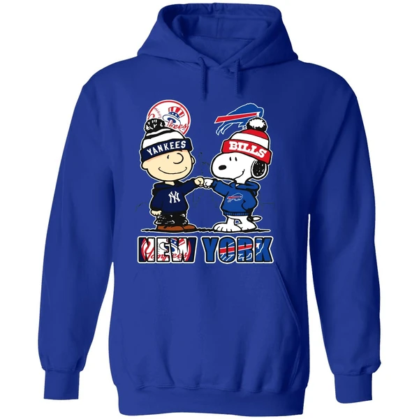 New York Yankees New York Rangers Snoopy Hoodie - Image 7