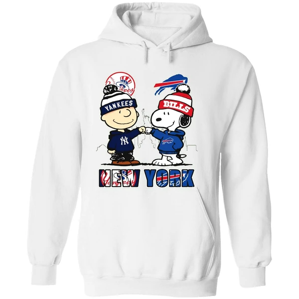 New York Yankees New York Rangers Snoopy Hoodie - Image 8