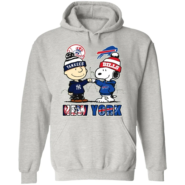 New York Yankees New York Rangers Snoopy Hoodie - Image 9