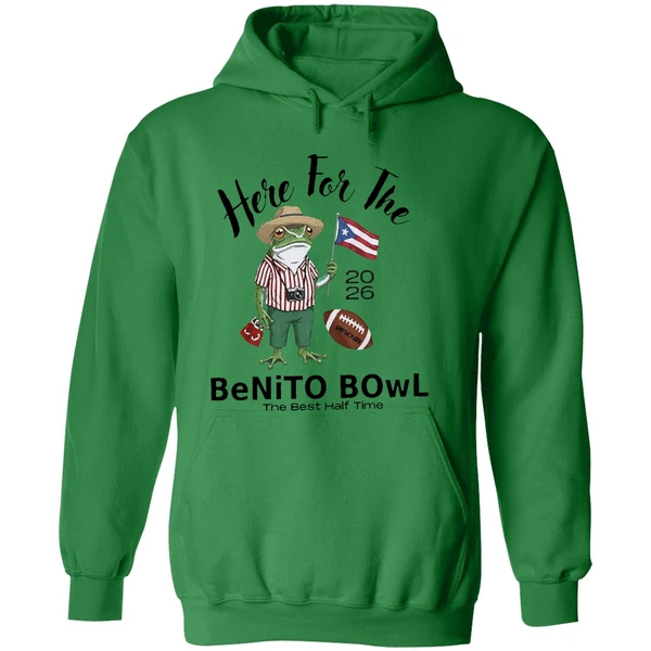 Nfl Bad Bunny Super Bowl 2026 Here For The Benito Bowl The Best Half Time Mascot Hoodie - Image 2