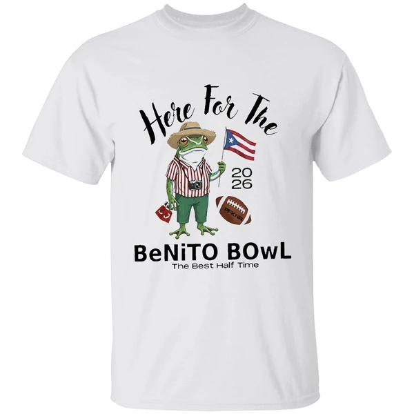 Nfl Bad Bunny Super Bowl 2026 Here For The Benito Bowl The Best Half Time Mascot Shirt