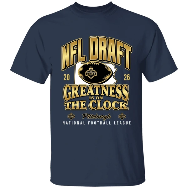 nfl draft 2026 greatness is on the clock pittsburgh national football league shirt navy