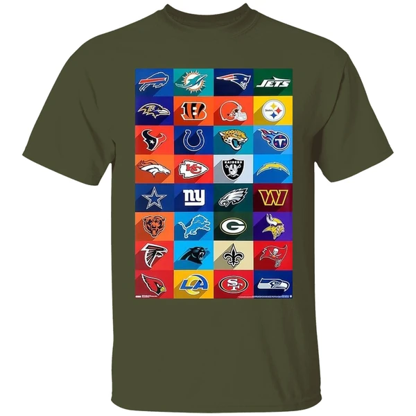 Nfl Football Logos All 32 Teams Shirt - Image 3