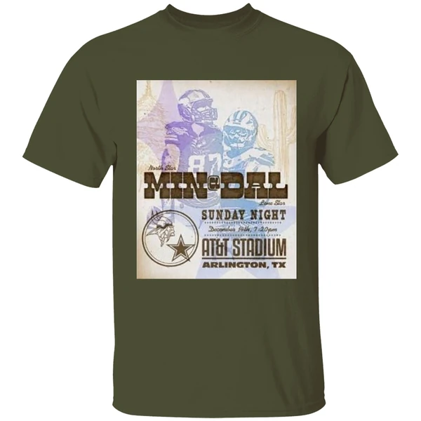 Nfl Game Minnesota Vikings Vs Dallas Cowboys Sunday Night December 14th 2025 Att Stadium Shirt - Image 4