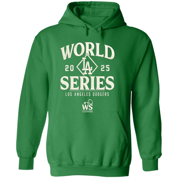 Nice Los Angeles Dodgers Majestic Threads 2025 World Series Tri Blend Hoodie - Image 2