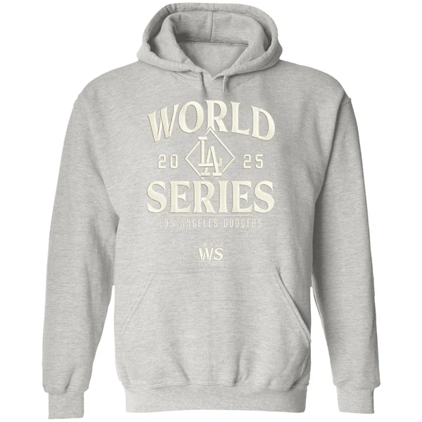 Nice Los Angeles Dodgers Majestic Threads 2025 World Series Tri Blend Hoodie - Image 9