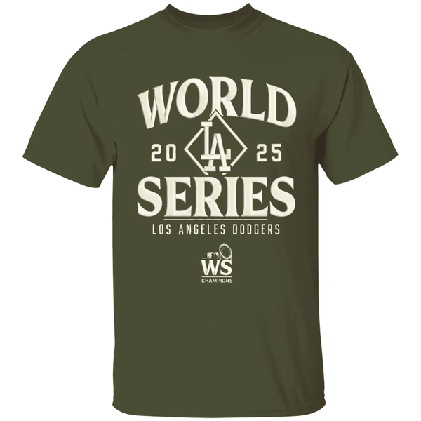nice los angeles dodgers majestic threads 2025 world series tri blend shirt militarygreen