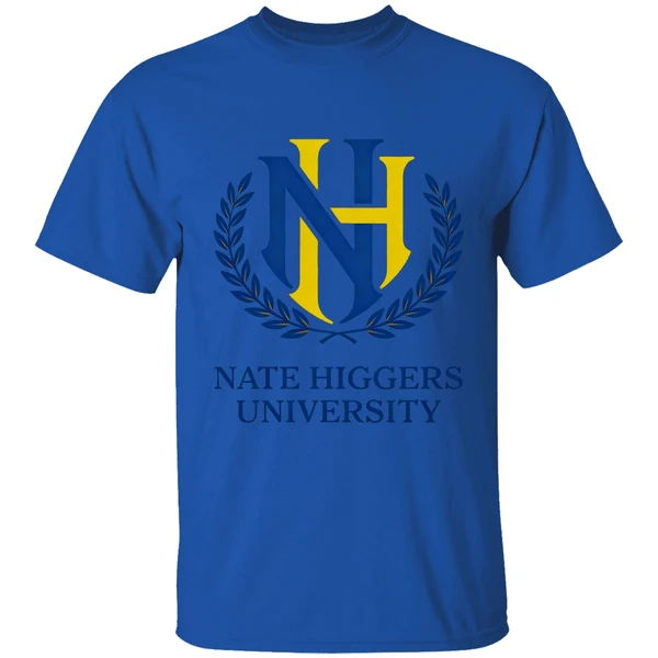 nice nate higgers university shirt royalblue