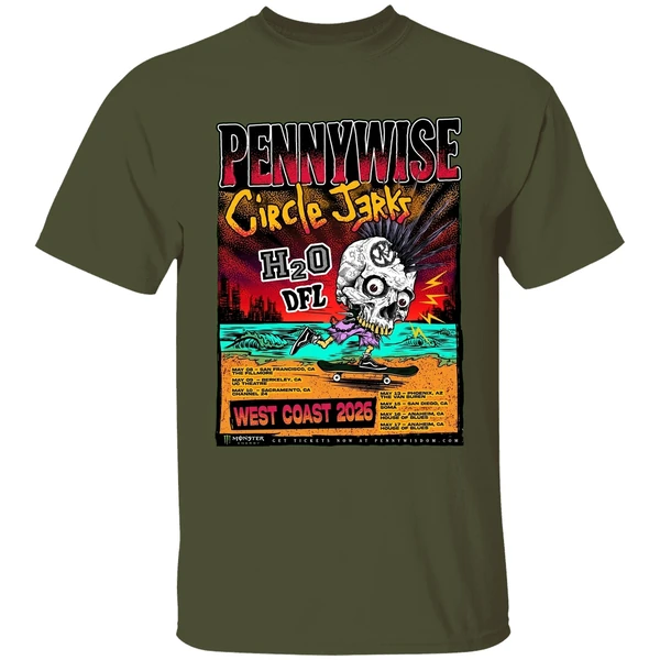 Nice The 2026 West Coast Tour Of Legendary Punk Rock Band Pennywise Shirt - Image 9
