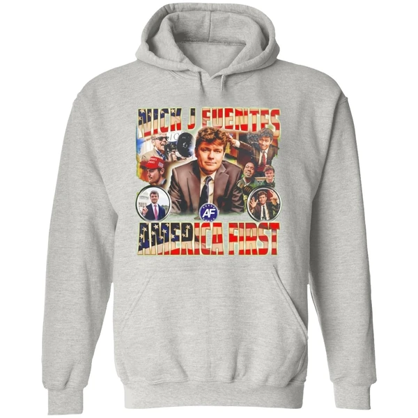 Nick J Fuentes America First 90s Bootleg Hoodie - Image 9