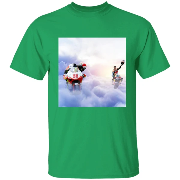 Nicky Hayden And Marco Simoncelli Burning Rubber In Heaven Shirt